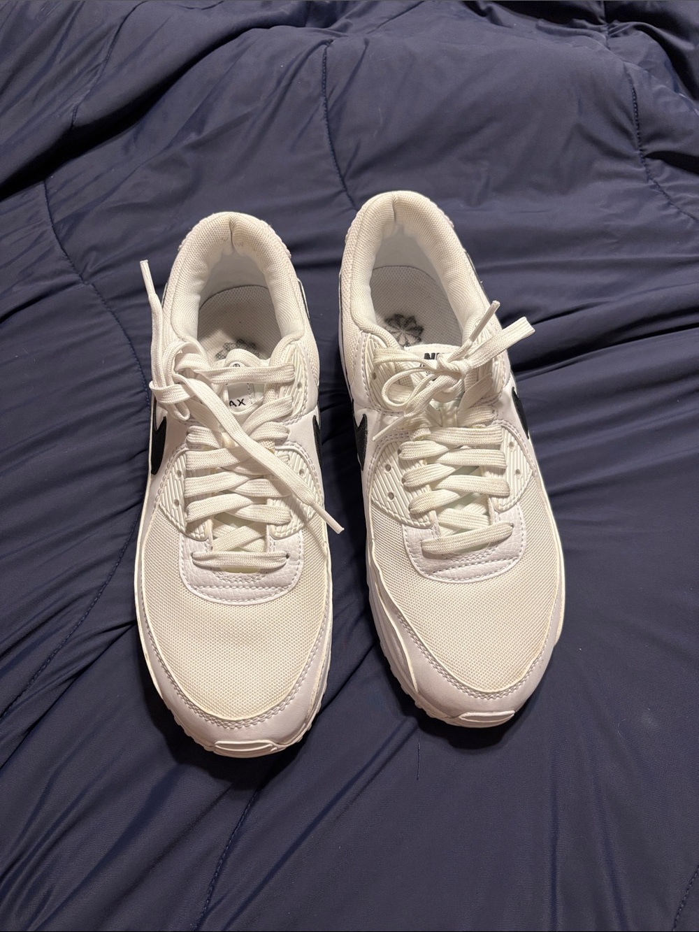Nike White Low-Top Sneakers with Black Swoosh Accent